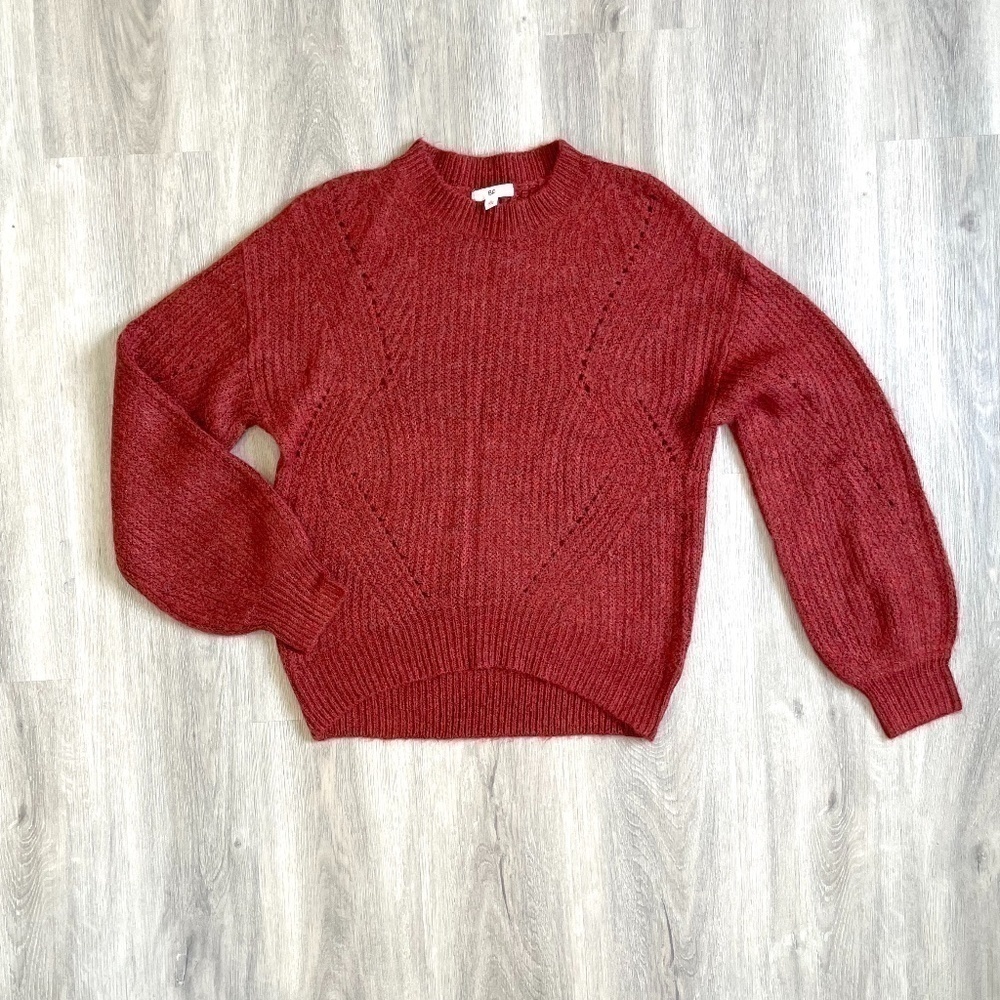Nordstrom BP. Pointelle Pullover Orange Sweater